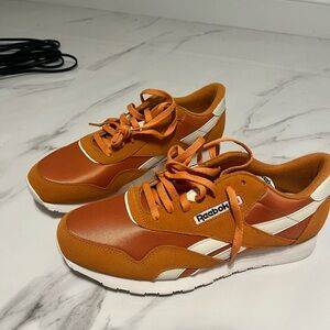 Reebok Burnt Orange and White Athletic Shoes